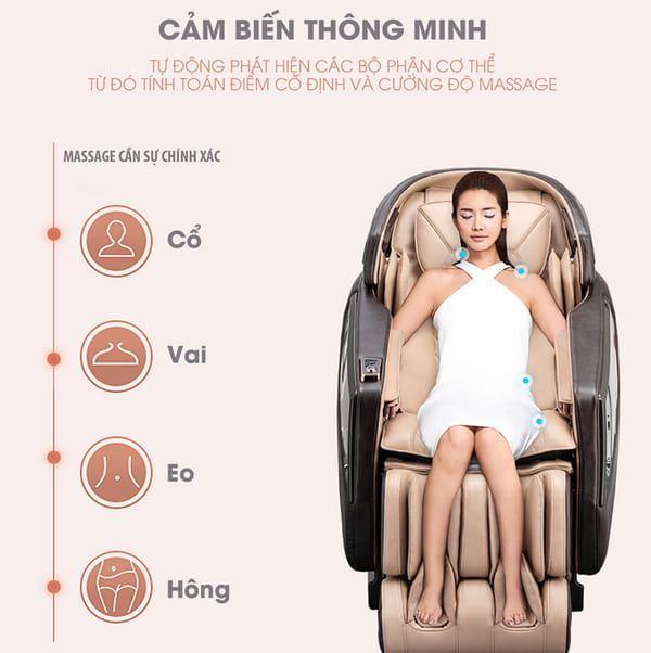 Chế độ Body Scan quét thông minh trên tất cả model của ghế massage Fujikashi.