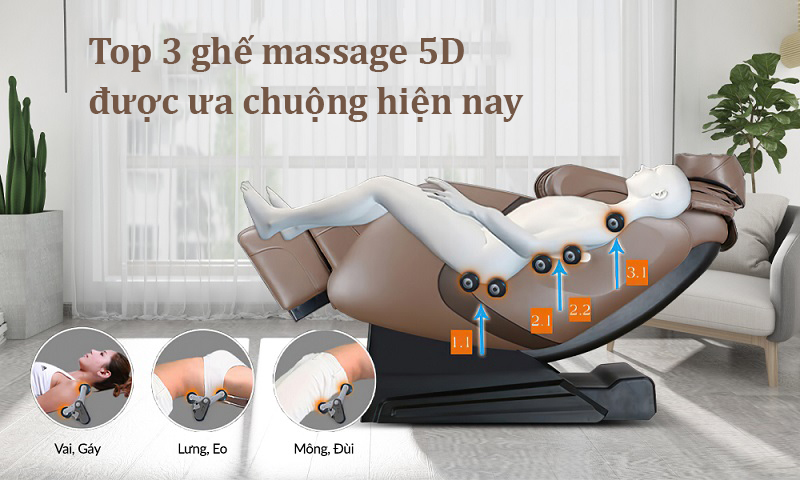 Top 3 mẫu ghế massage 5D được ưa chuộng hiện nay