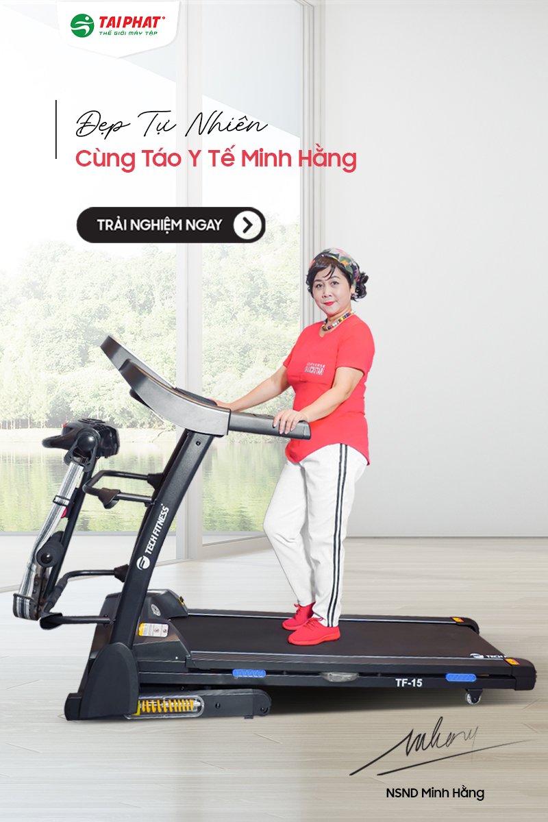 Máy chạy bộ điện đa năng Tech Fitness TF-15 bảo hành động cơ đến 6 năm.