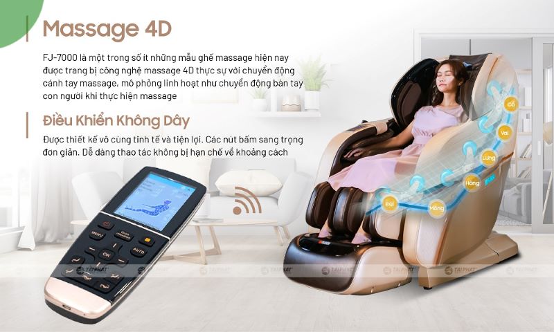 Những tính năng hiện đại được tích hợp sẵn trong ghế massage FJ-7000