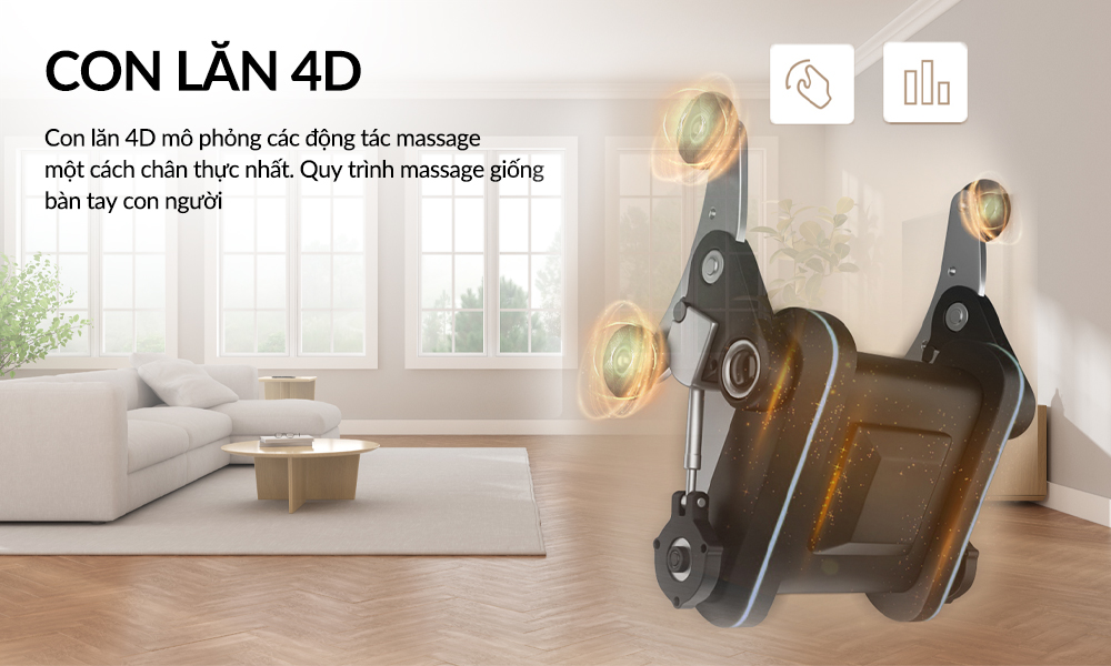 Con lăn silicon 4D thông minh giúp mở rộng phạm vi massage