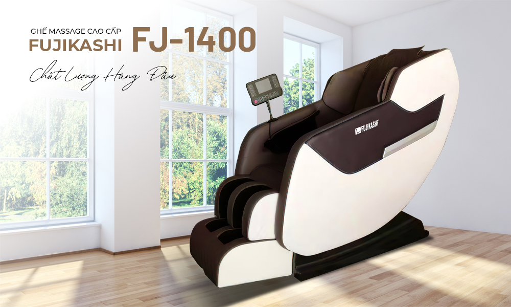 Ghế massage cao cấp Fujikashi FJ-1400 Nâu Be cực chất lượng