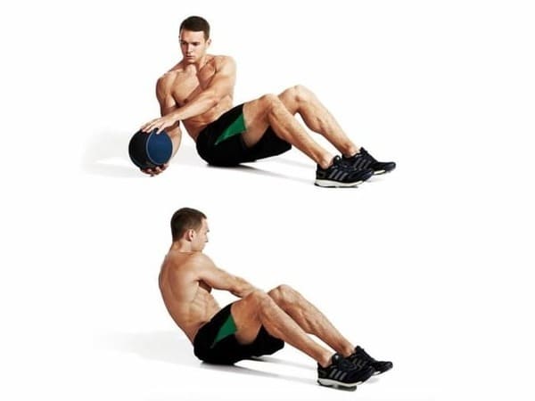 Seated Barbell Twist.