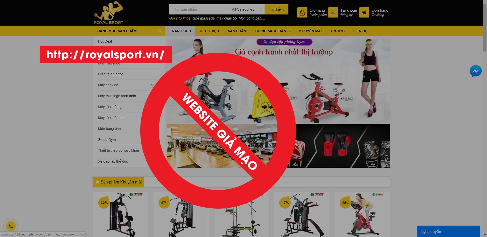 Website giả mạo không thuộc sở hữu của Tài Phát Sport khách hàng nên cảnh giác.